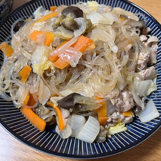 野菜たっぷり！白菜もナスもとろとろ〜春雨炒め